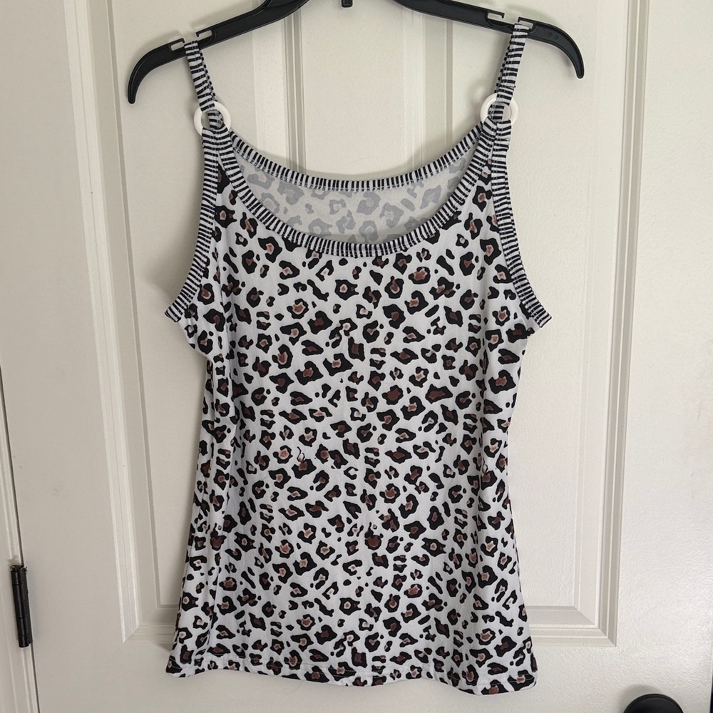 SHEIN Black and Brown Leopard Print Camisole